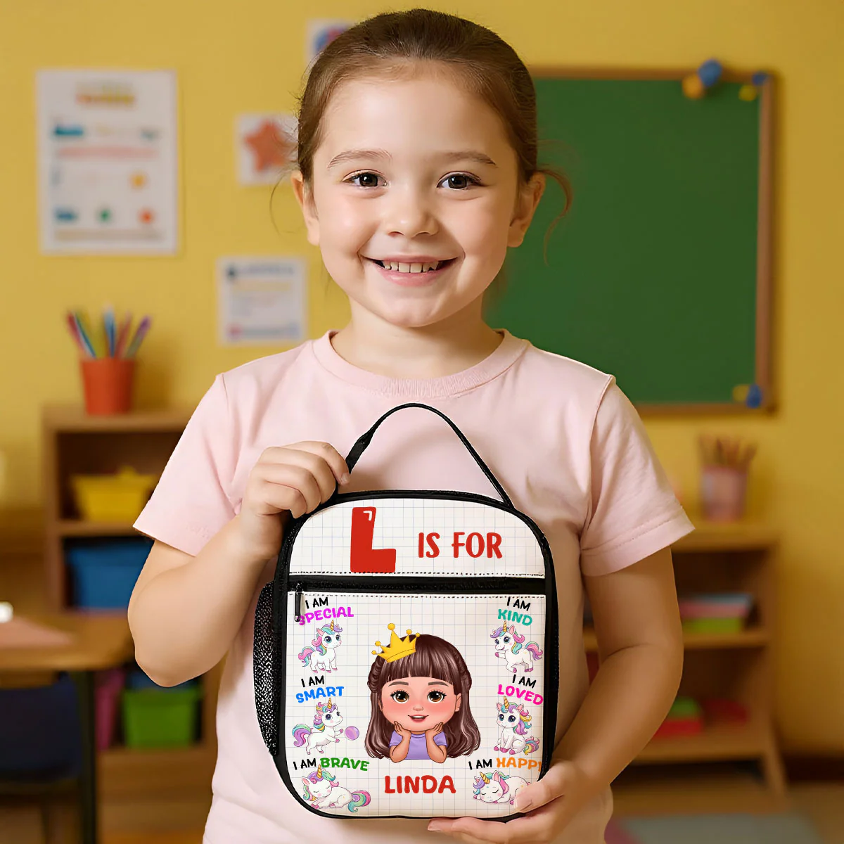 Back To School Gift for Kids, I Am Special Smart Brave Kind Loved Happy Personalized Lunch Bag - Image 3