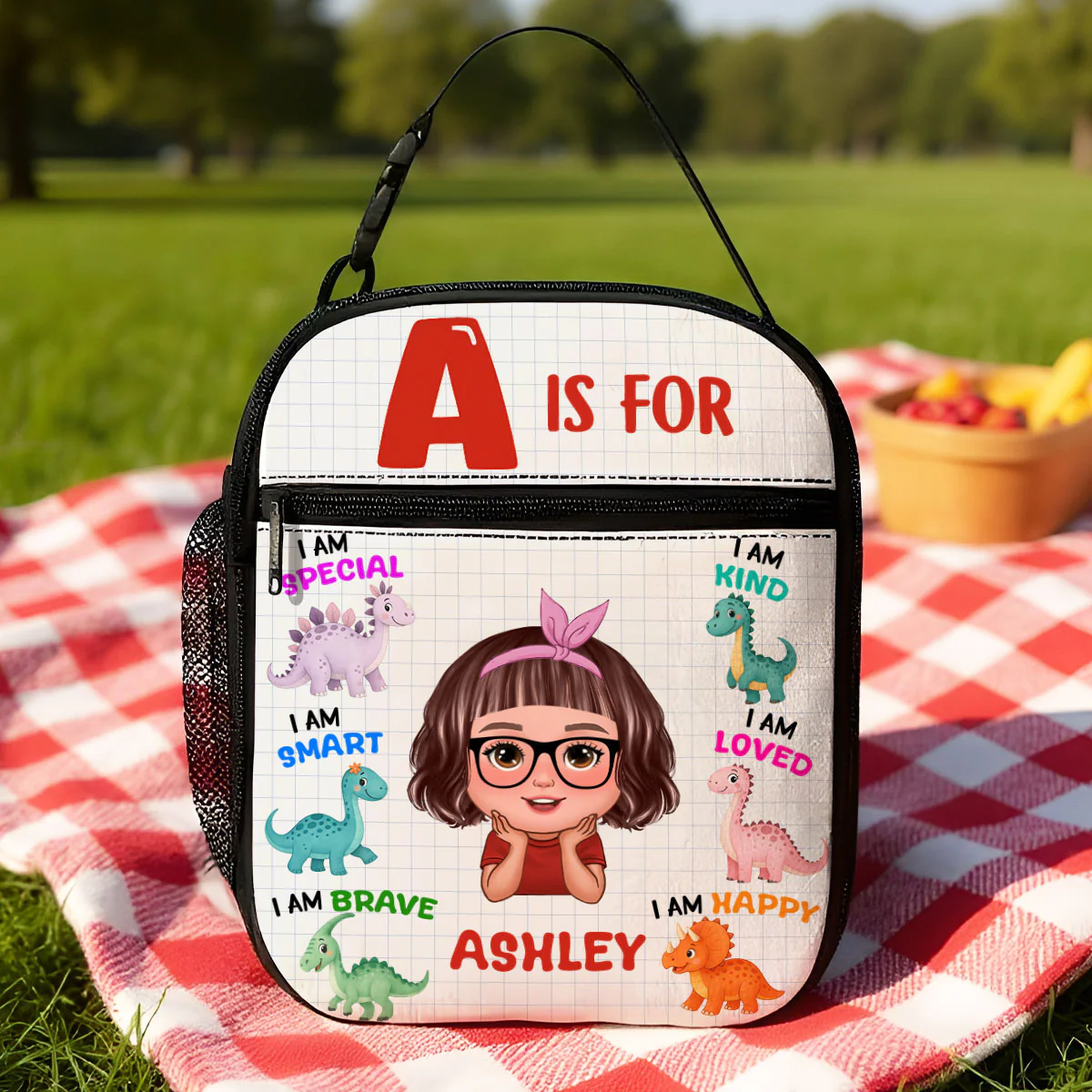 Back To School Gift for Kids, I Am Special Smart Brave Kind Loved Happy Personalized Lunch Bag - Image 4