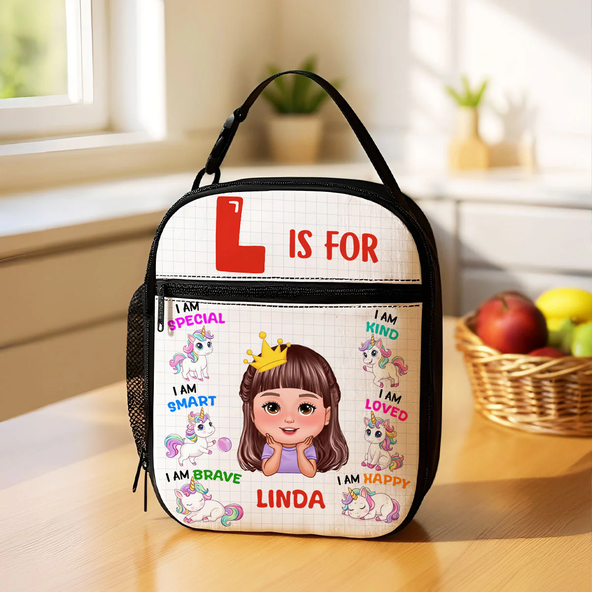 Back To School Gift for Kids, I Am Special Smart Brave Kind Loved Happy Personalized Lunch Bag - Image 7