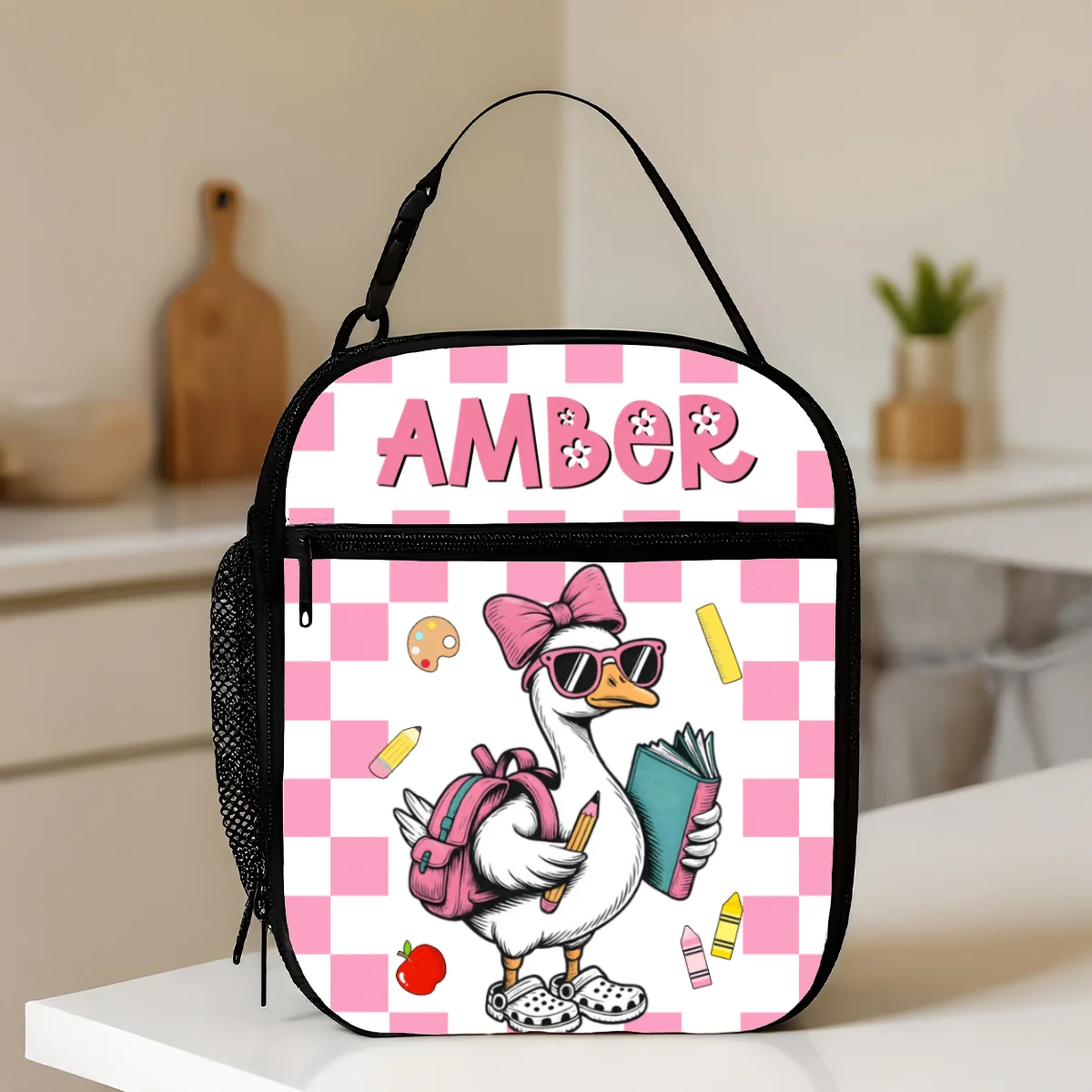 Back to School Goose Personalized Insulated Lunch Bag for Boy Girl - Image 12