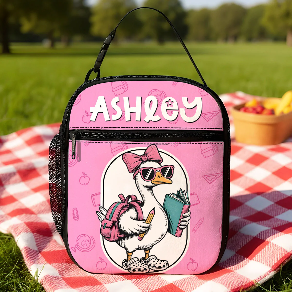 Back to School Goose Personalized Insulated Lunch Bag for Boy Girl - Image 6