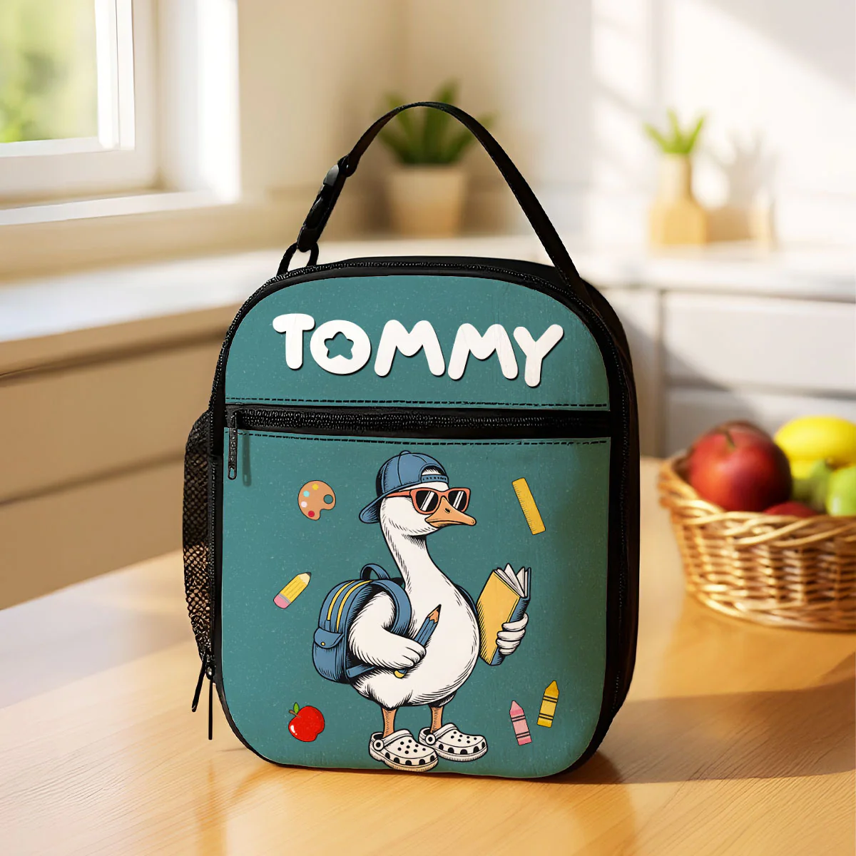 Back to School Goose Personalized Insulated Lunch Bag for Boy Girl - Image 7