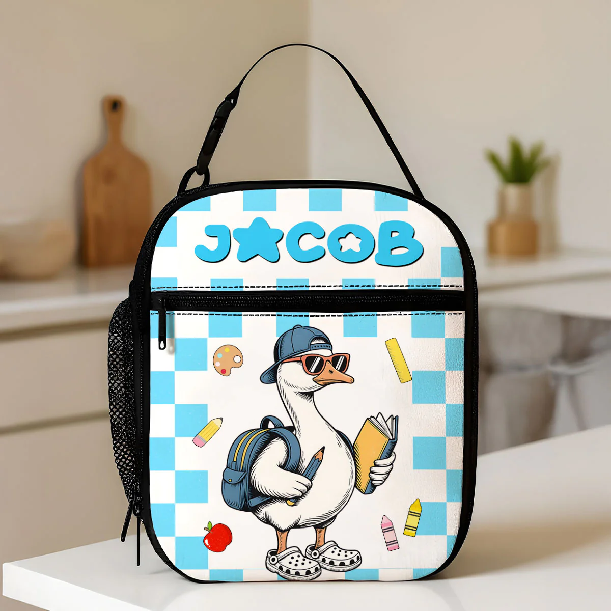 Back to School Goose Personalized Insulated Lunch Bag for Boy Girl - Image 8