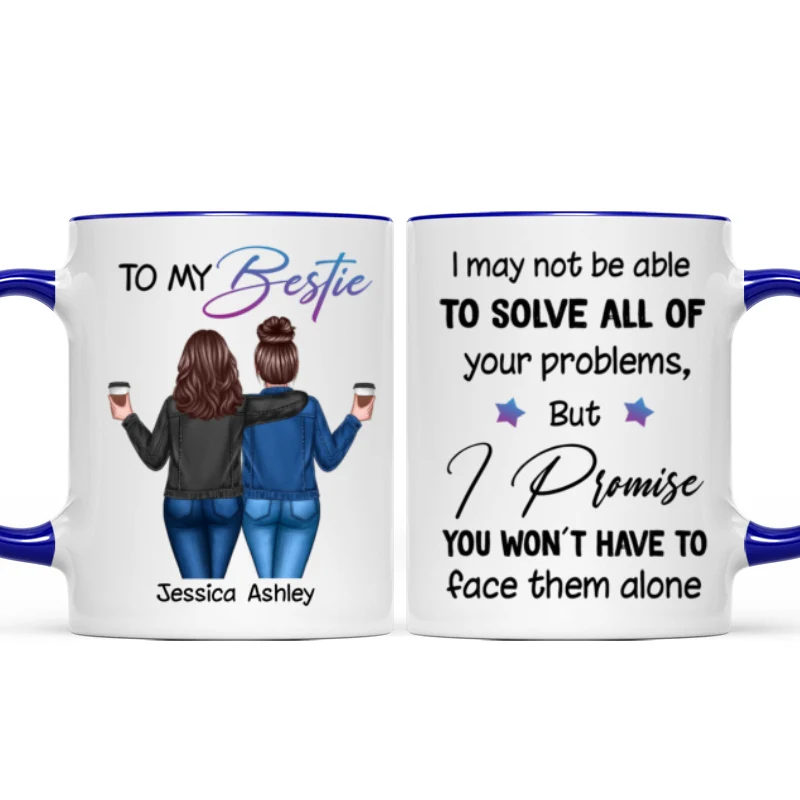 Back View Besties To My Bestie Personalized Mug, Christmas Gift For Best Friends, BFF - Image 9