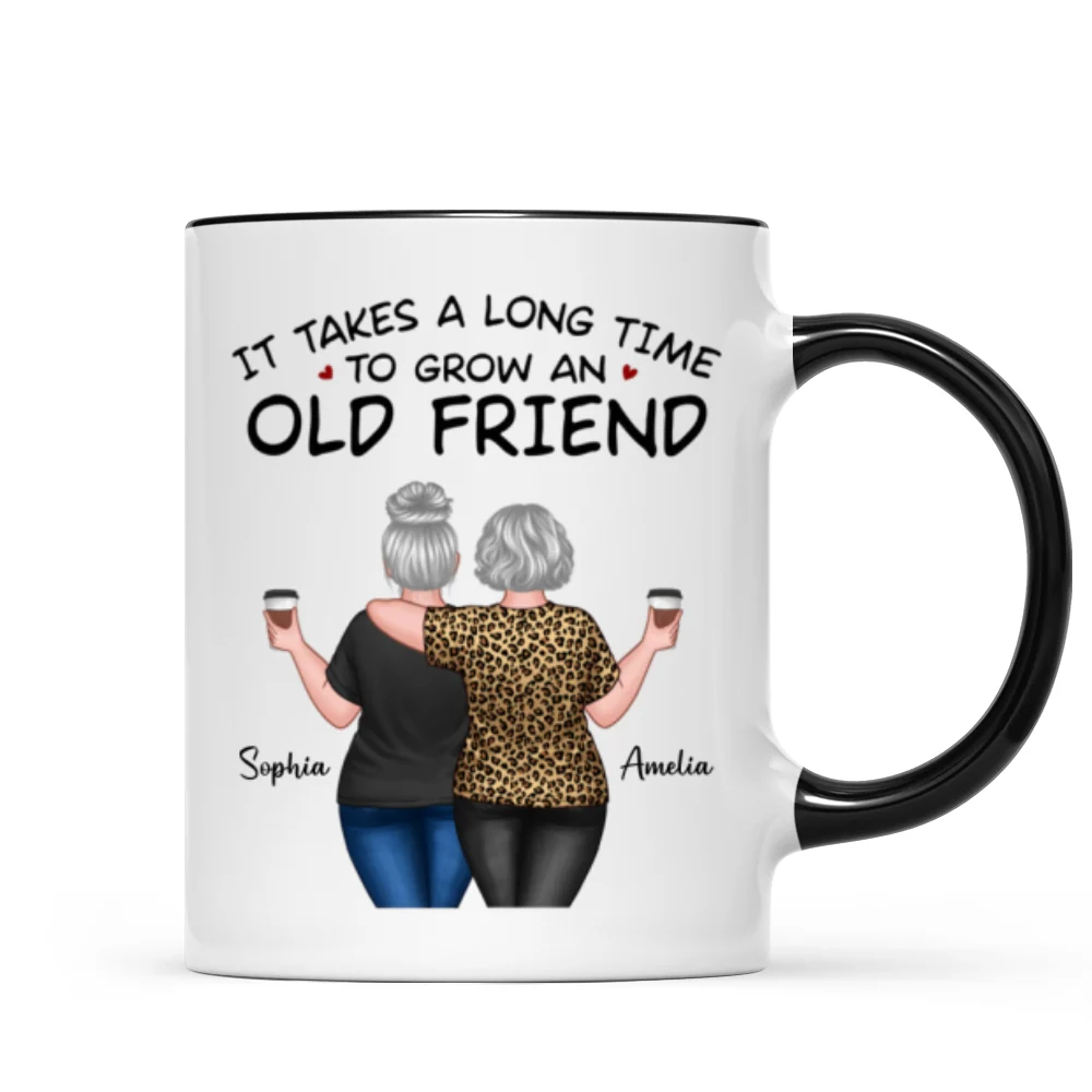 Back View Besties Walking It Takes A Long Time To Grow An Old Friend Personalized Mug, Gift For Best Friends, BFF - Image 10
