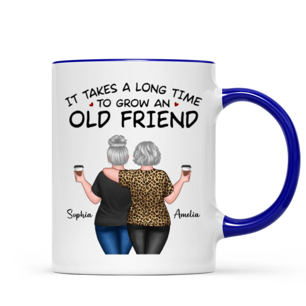 Back View Besties Walking It Takes A Long Time To Grow An Old Friend Personalized Mug, Gift For Best Friends, BFF - Image 11
