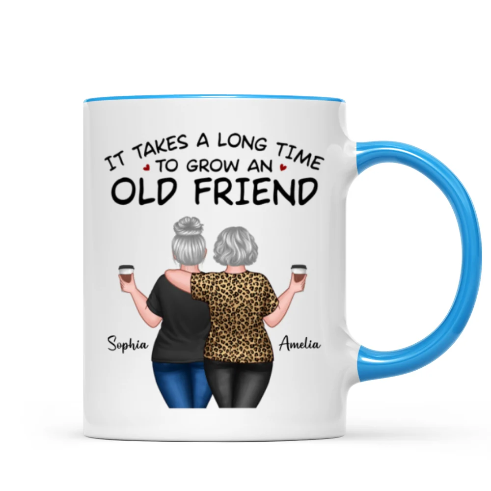 Back View Besties Walking It Takes A Long Time To Grow An Old Friend Personalized Mug, Gift For Best Friends, BFF - Image 13