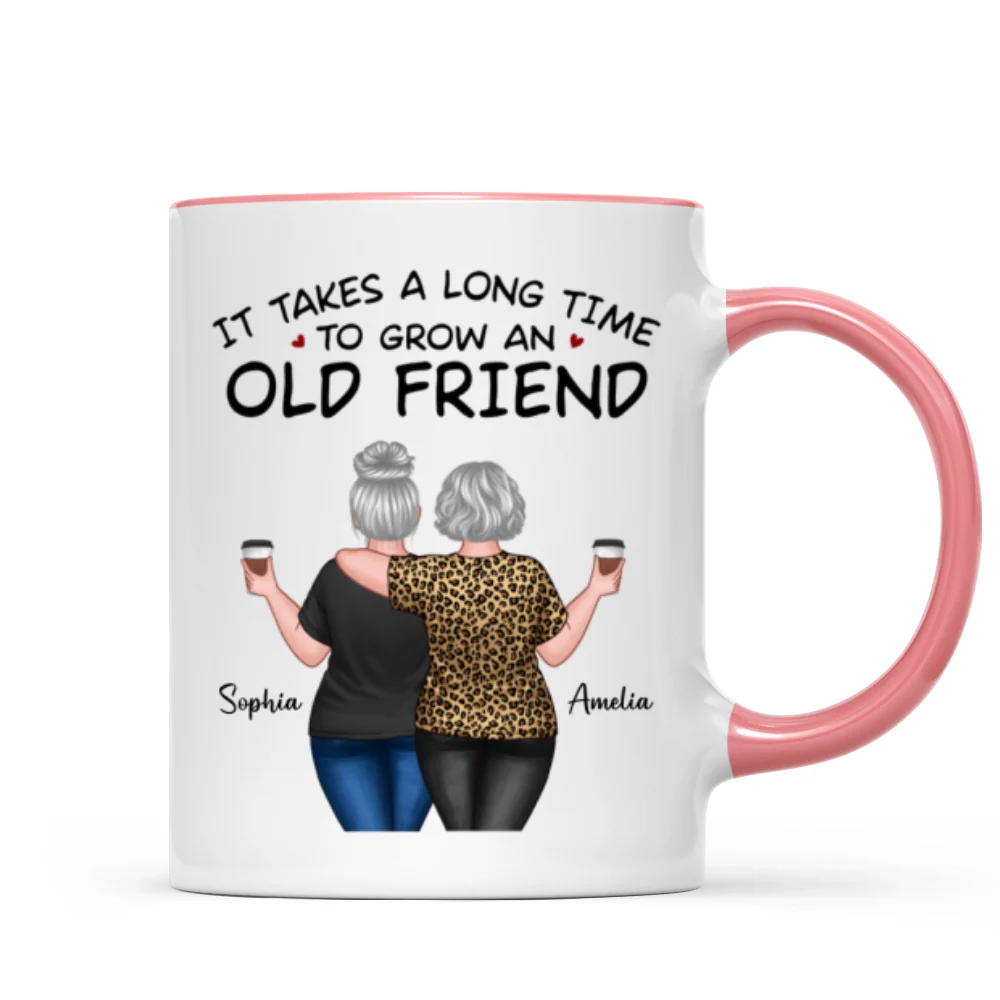 Back View Besties Walking It Takes A Long Time To Grow An Old Friend Personalized Mug, Gift For Best Friends, BFF - Image 14