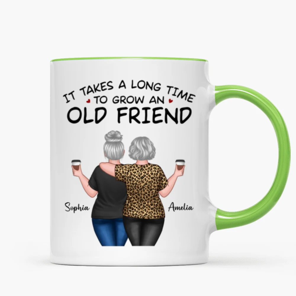 Back View Besties Walking It Takes A Long Time To Grow An Old Friend Personalized Mug, Gift For Best Friends, BFF - Image 15