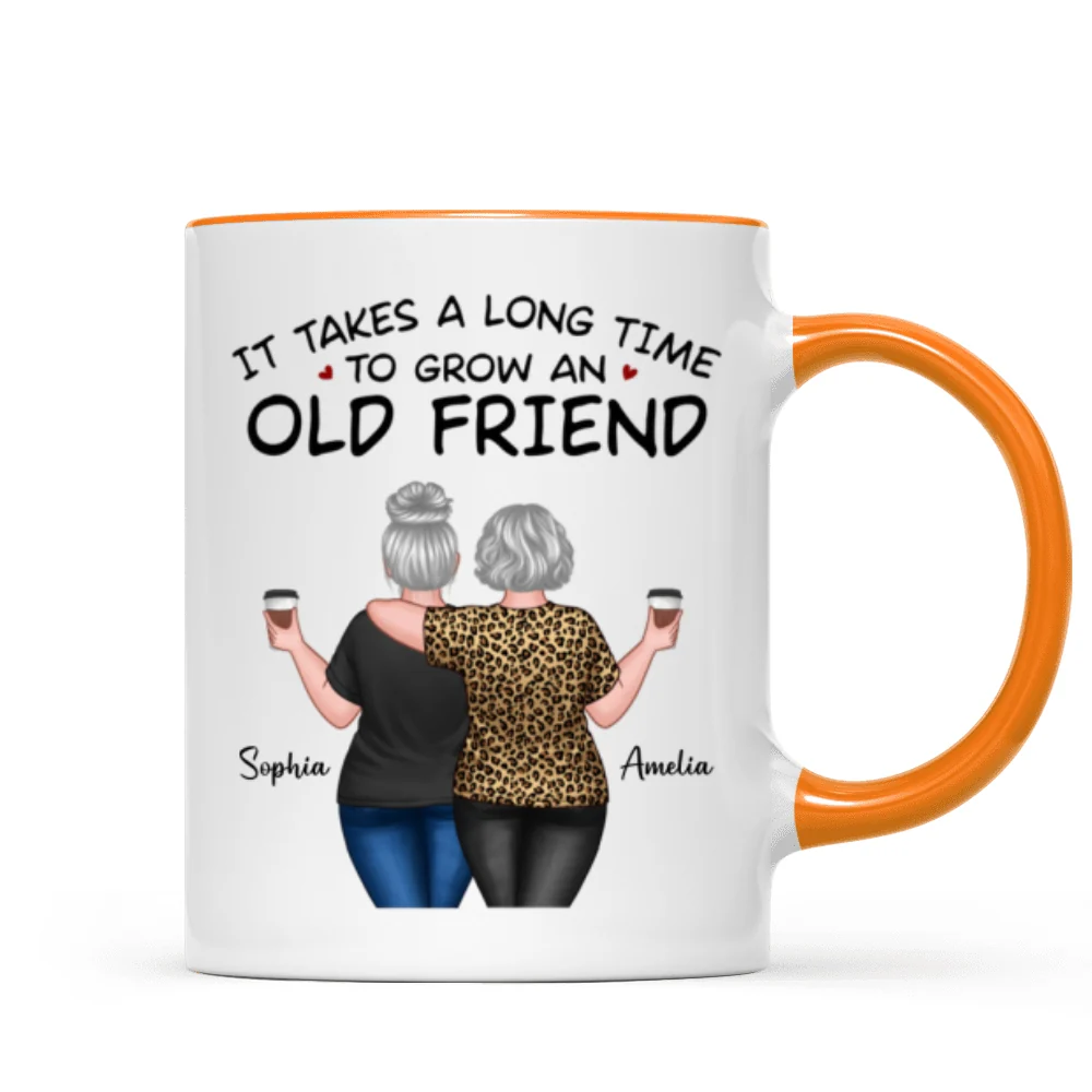 Back View Besties Walking It Takes A Long Time To Grow An Old Friend Personalized Mug, Gift For Best Friends, BFF - Image 16