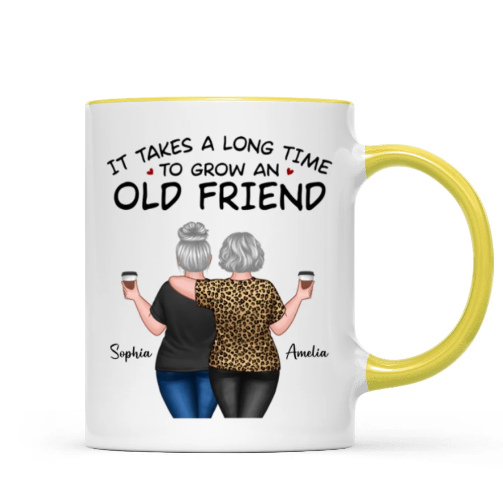 Back View Besties Walking It Takes A Long Time To Grow An Old Friend Personalized Mug, Gift For Best Friends, BFF - Image 17