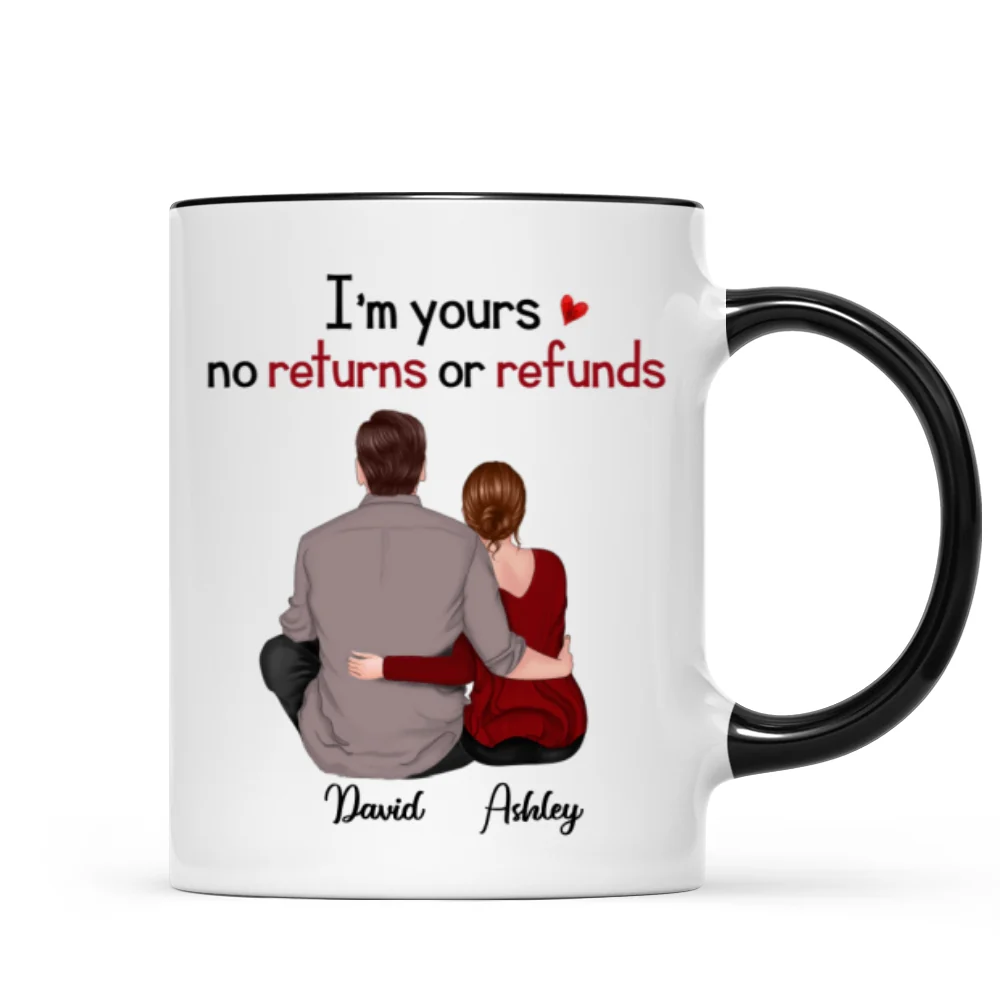 Back View Couple Sitting Anniversary Gift For Him Gift For Her Personalized Mug - Image 5