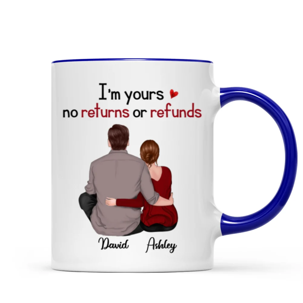 Back View Couple Sitting Anniversary Gift For Him Gift For Her Personalized Mug - Image 6