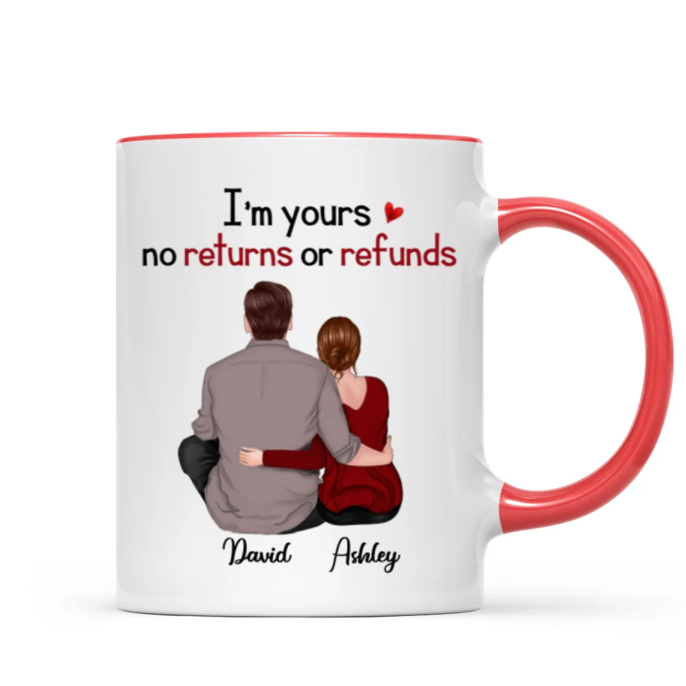 Back View Couple Sitting Anniversary Gift For Him Gift For Her Personalized Mug - Image 7