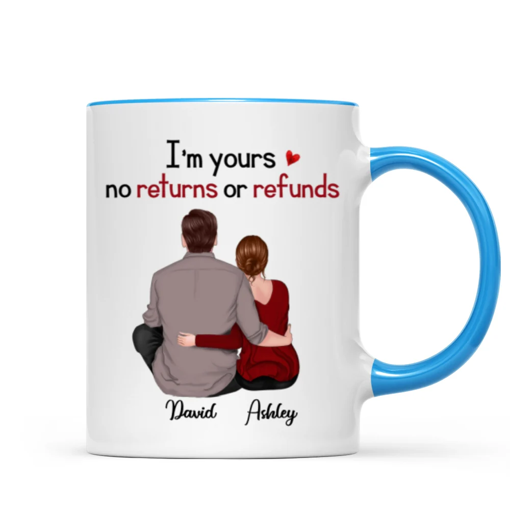 Back View Couple Sitting Anniversary Gift For Him Gift For Her Personalized Mug - Image 8