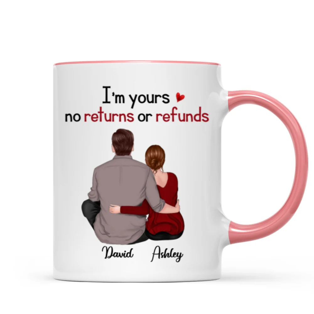 Back View Couple Sitting Anniversary Gift For Him Gift For Her Personalized Mug - Image 9