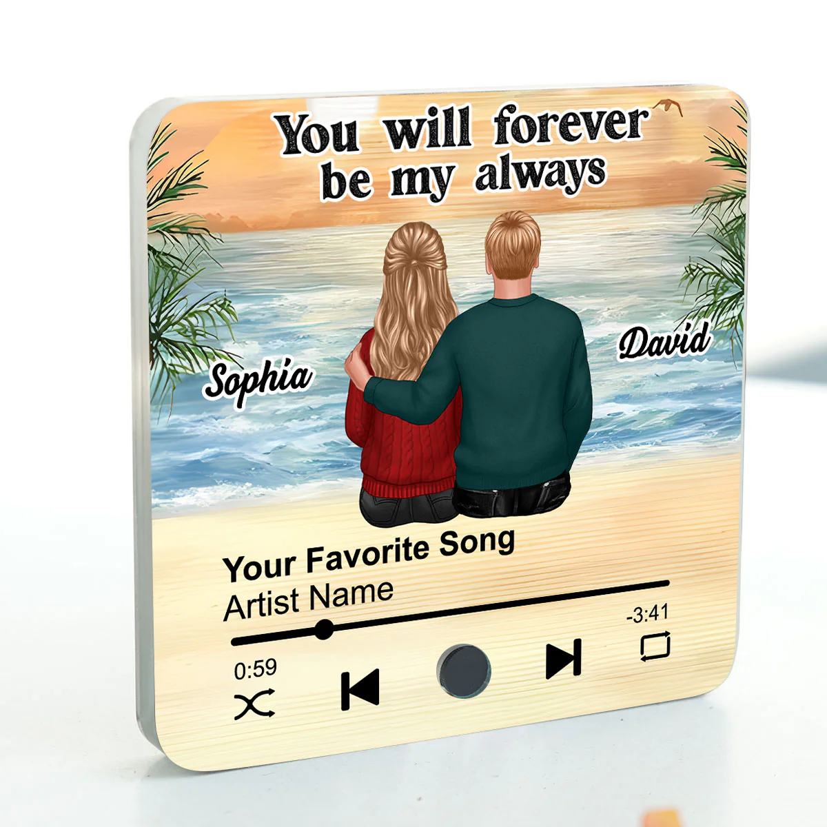 Couple Sitting Together Personalized Music Fridge Magnet, Heartfelt 2025 Gift For Couple, For Him, For Her, Boyfriend, Girlfriend, Husband, Wife - Image 7