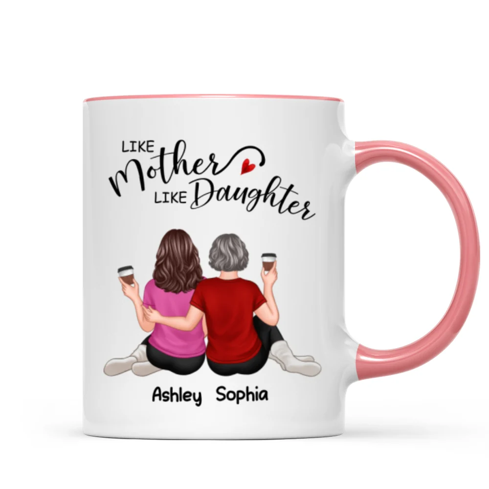 Back View Embracing Women Like Mother Like Daughters Personalized Mug - Image 9