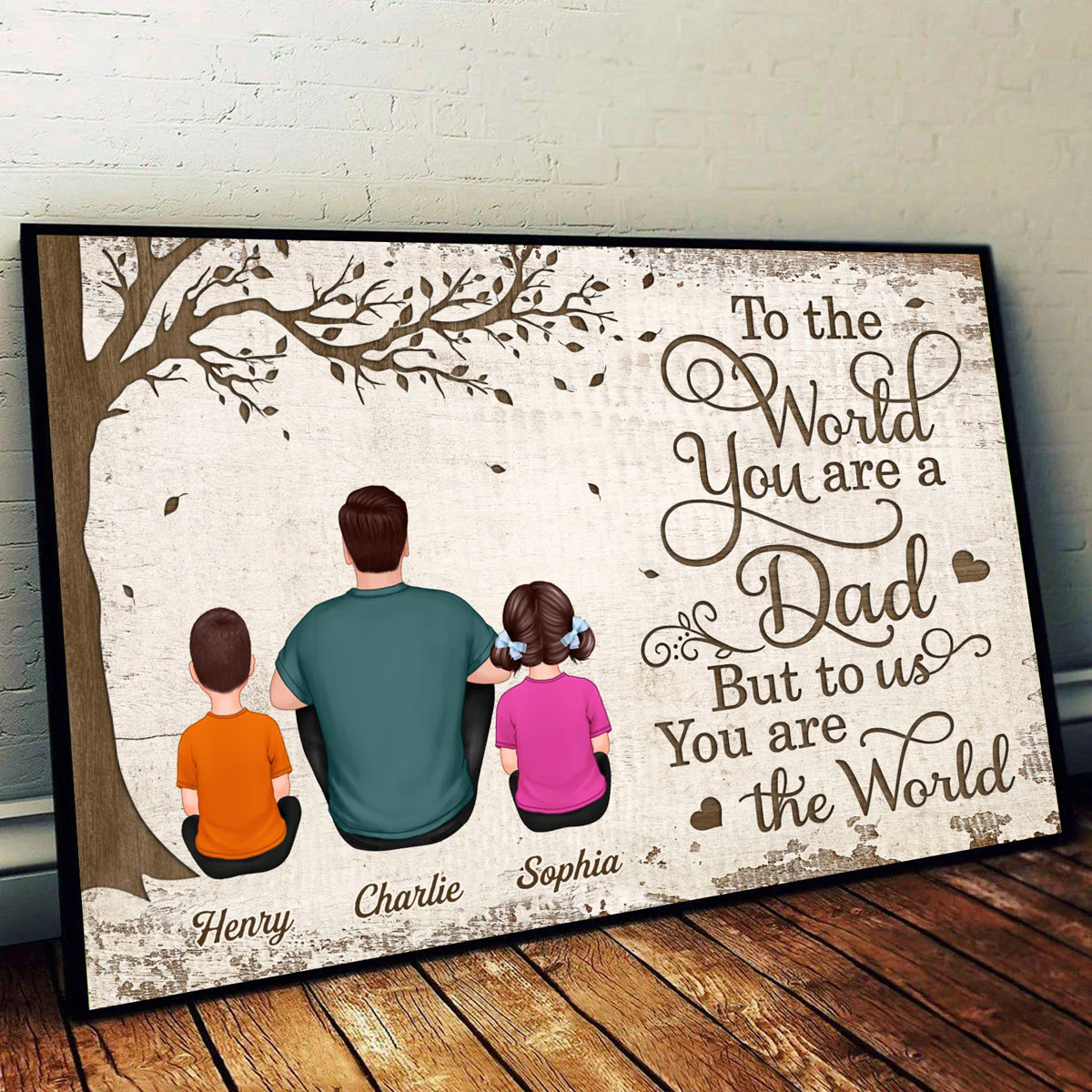 To Us You Are The World - Personalized Poster - Heartfelt Gift For Dad, Mom - Image 2