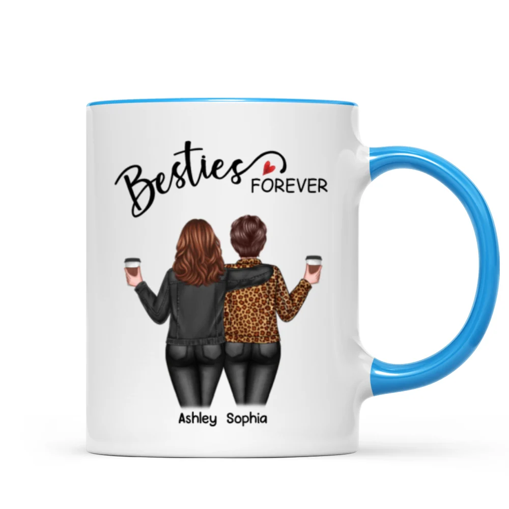 Back View Women Besties Forever Personalized Mug - Image 8