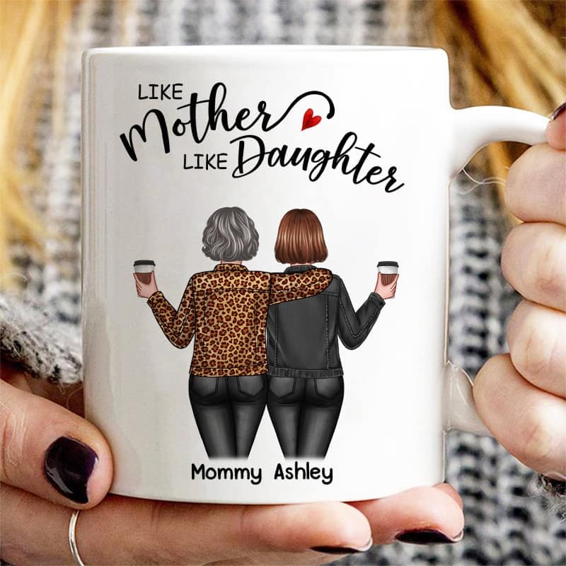 Back View Women Like Mother Like Daughters Personalized Mug - Image 3