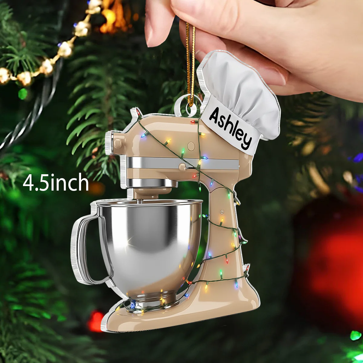 Baking Mixer Lights Christmas - Personalized Acrylic Ornament - Christmas Gift for Bakers - Image 2