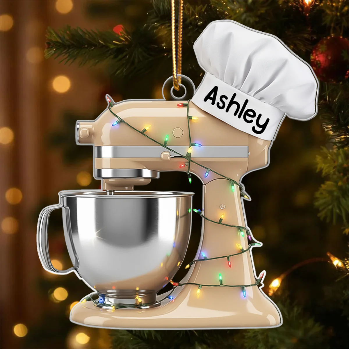 Baking Mixer Lights Christmas - Personalized Acrylic Ornament - Christmas Gift for Bakers - Image 3