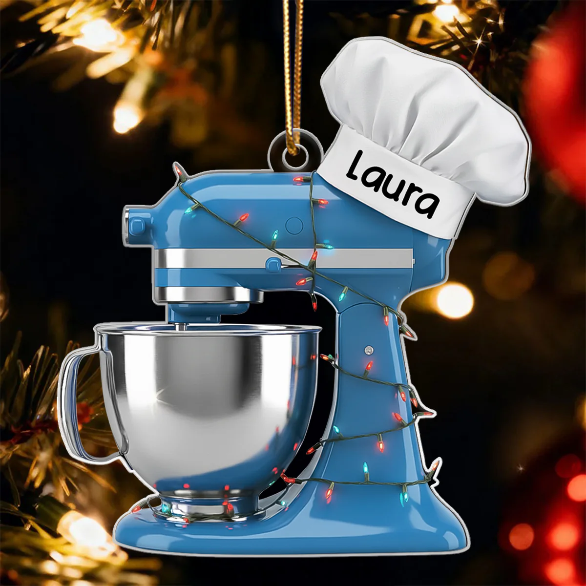 Baking Mixer Lights Christmas - Personalized Acrylic Ornament - Christmas Gift for Bakers - Image 5