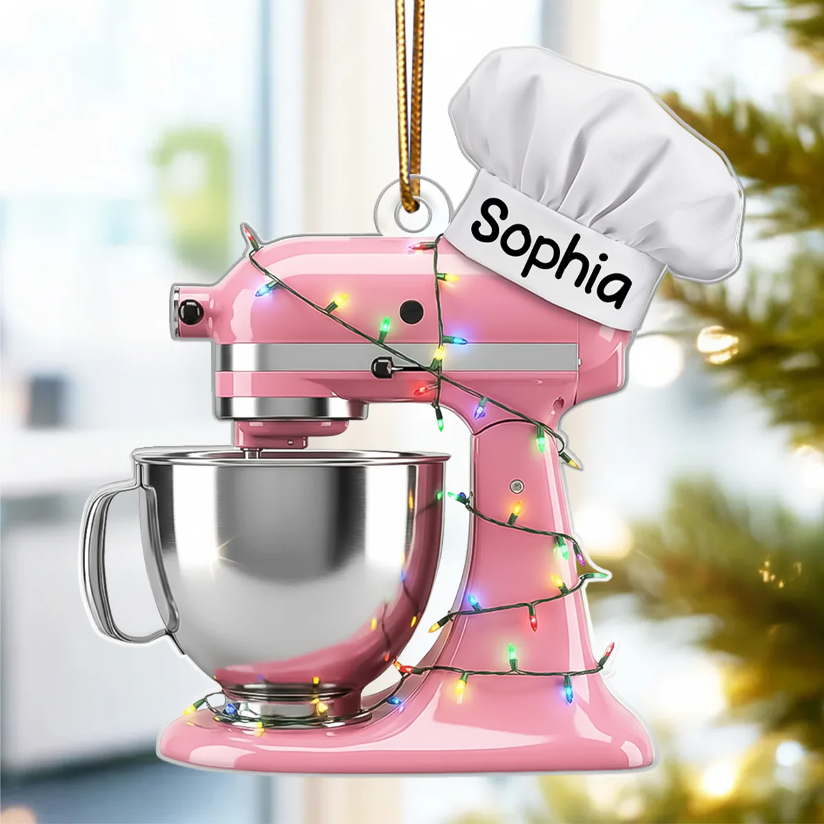 Baking Mixer Lights Christmas - Personalized Acrylic Ornament - Christmas Gift for Bakers - Image 7