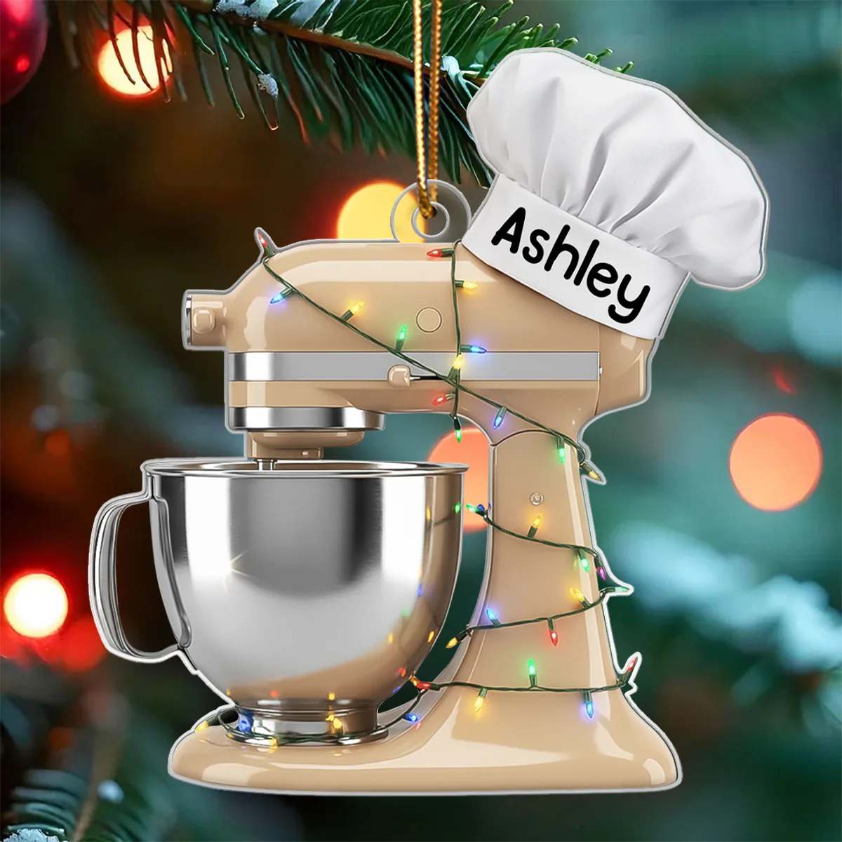 Baking Mixer Lights Christmas - Personalized Acrylic Ornament - Christmas Gift for Bakers - Image 8