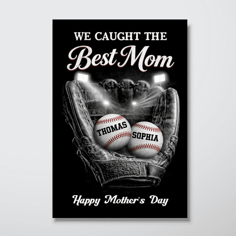 Ball Field We Caught The Best Baseball Mom - Personalized Poster - Sentimental Mother's Day Gift for Mom, Wife - Image 11