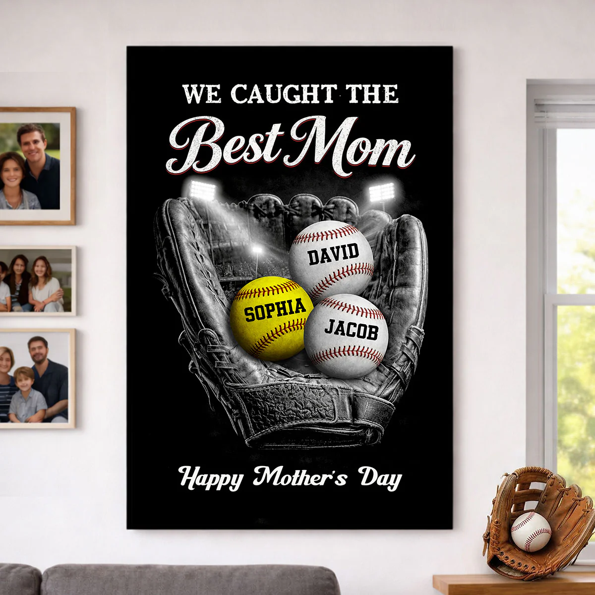 Ball Field We Caught The Best Baseball Mom - Personalized Poster - Sentimental Mother's Day Gift for Mom, Wife - Image 4