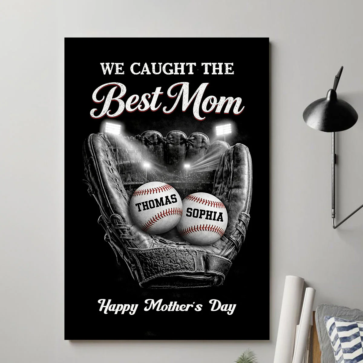 Ball Field We Caught The Best Baseball Mom - Personalized Poster - Sentimental Mother's Day Gift for Mom, Wife - Image 5