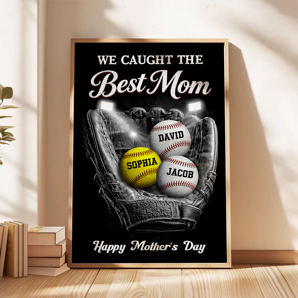 Ball Field We Caught The Best Baseball Mom - Personalized Poster - Sentimental Mother's Day Gift for Mom, Wife - Image 6