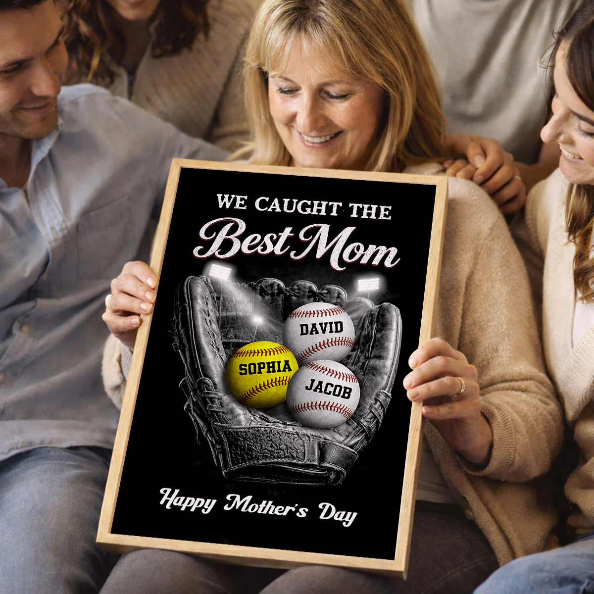 Ball Field We Caught The Best Baseball Mom - Personalized Poster - Sentimental Mother's Day Gift for Mom, Wife - Image 7