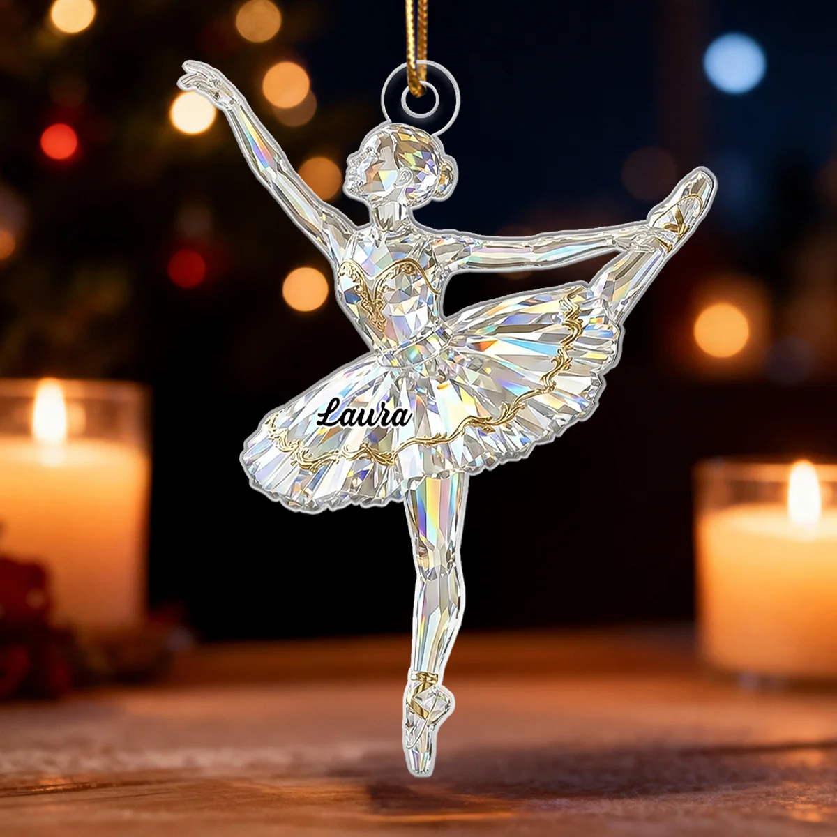 Ballet Girl Crystal Effect - Personalized Acrylic Ornament - Unique Christmas Gift For Daughter, Granddaughter, Kid - Image 6