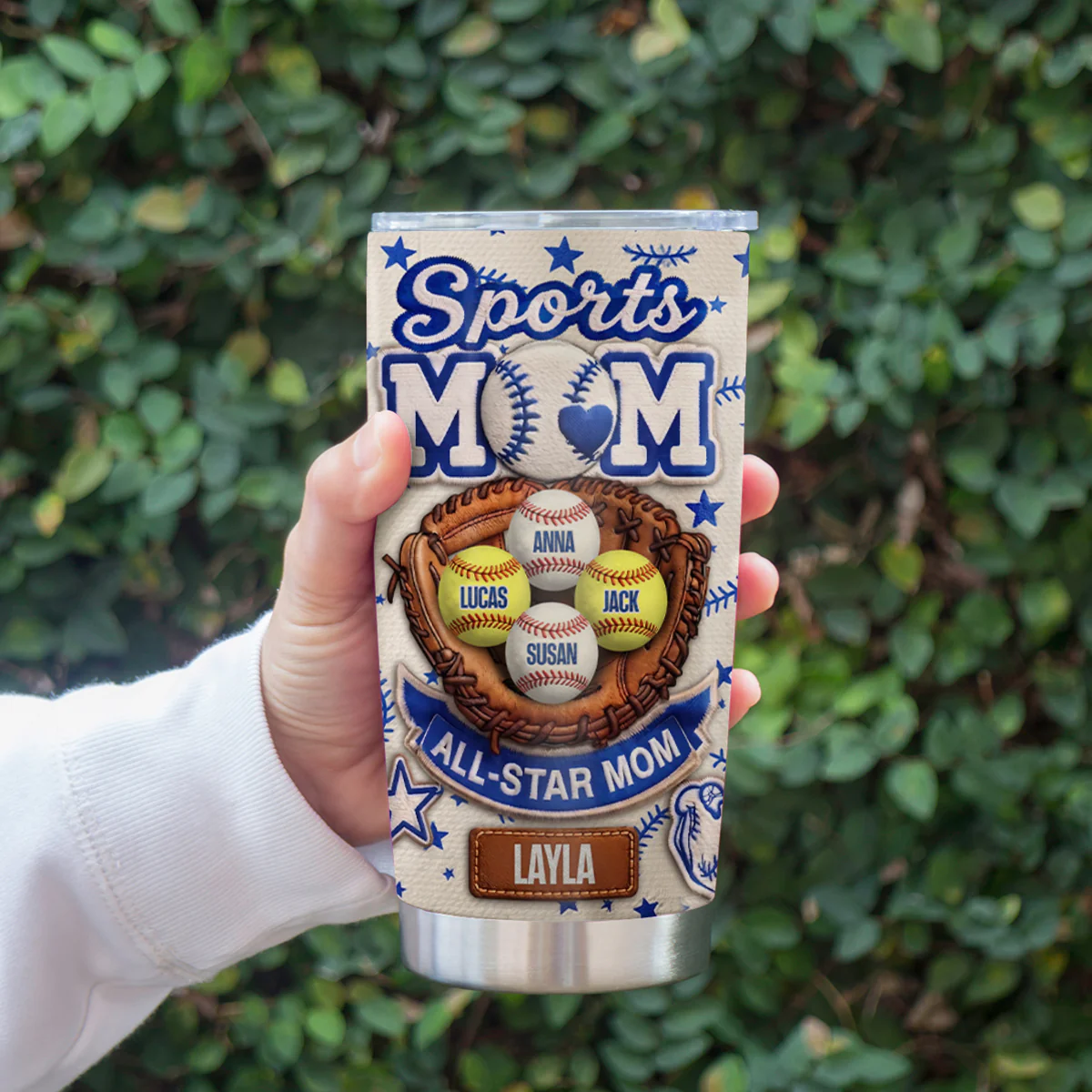 Baseball All Star Mom - Personalized Tumbler - Mother's Day Gift for Mom, Wife - Image 2