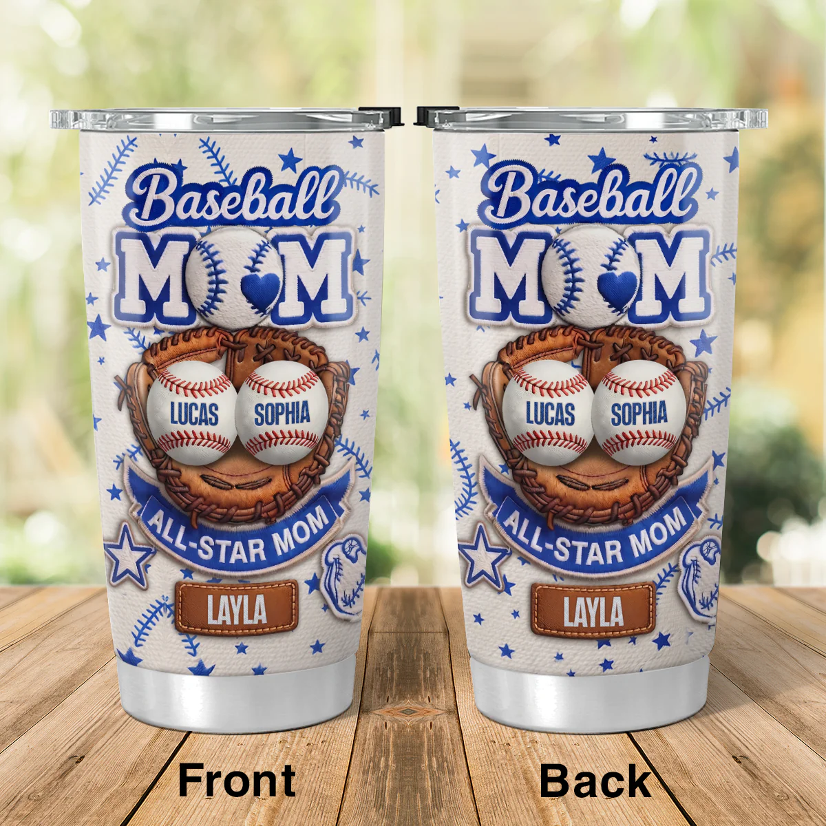Baseball All Star Mom - Personalized Tumbler - Mother's Day Gift for Mom, Wife - Image 4