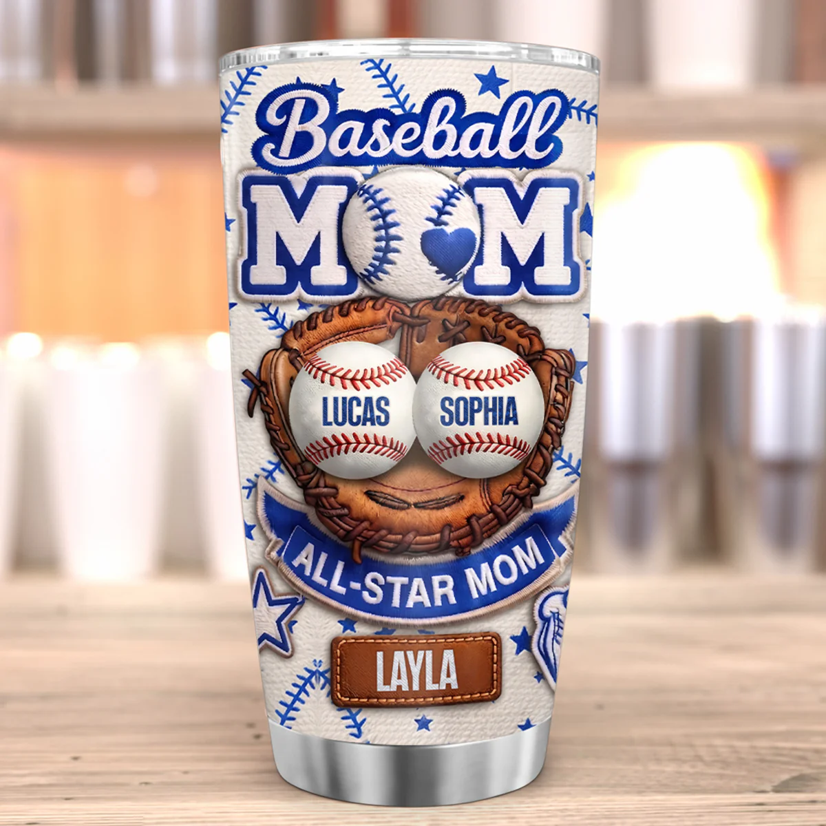 Baseball All Star Mom - Personalized Tumbler - Mother's Day Gift for Mom, Wife - Image 5