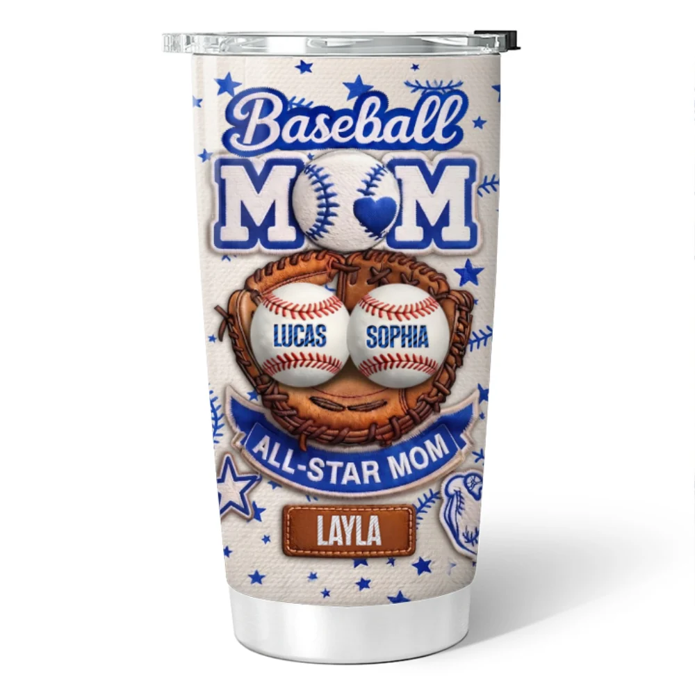 Baseball All Star Mom - Personalized Tumbler - Mother's Day Gift for Mom, Wife - Image 9