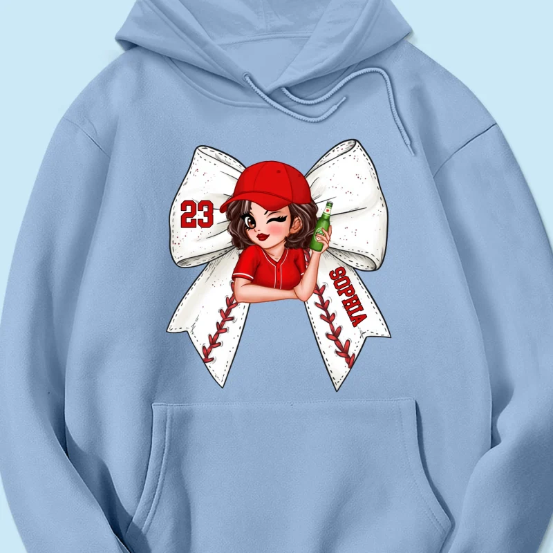 Baseball Softball Bow With Jersey Number Personalized Shirt, Perfect Gift For Her, For Baseball Wife, For Baseball Mom - Image 20