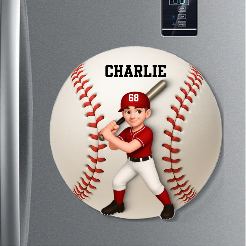 Baseball Boy & Girl - Personalized Acrylic Locker Magnet - Back To School Gift For Daughters, Sons, Grandkids, Teenagers, Teen Girl, Teen Boy - Image 10