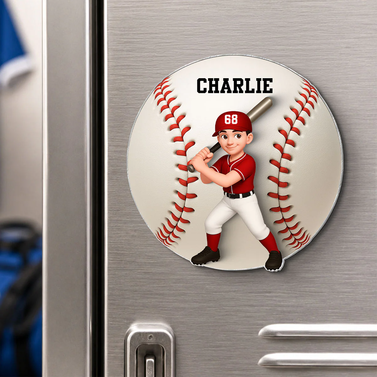 Baseball Boy & Girl - Personalized Acrylic Locker Magnet - Back To School Gift For Daughters, Sons, Grandkids, Teenagers, Teen Girl, Teen Boy - Image 4