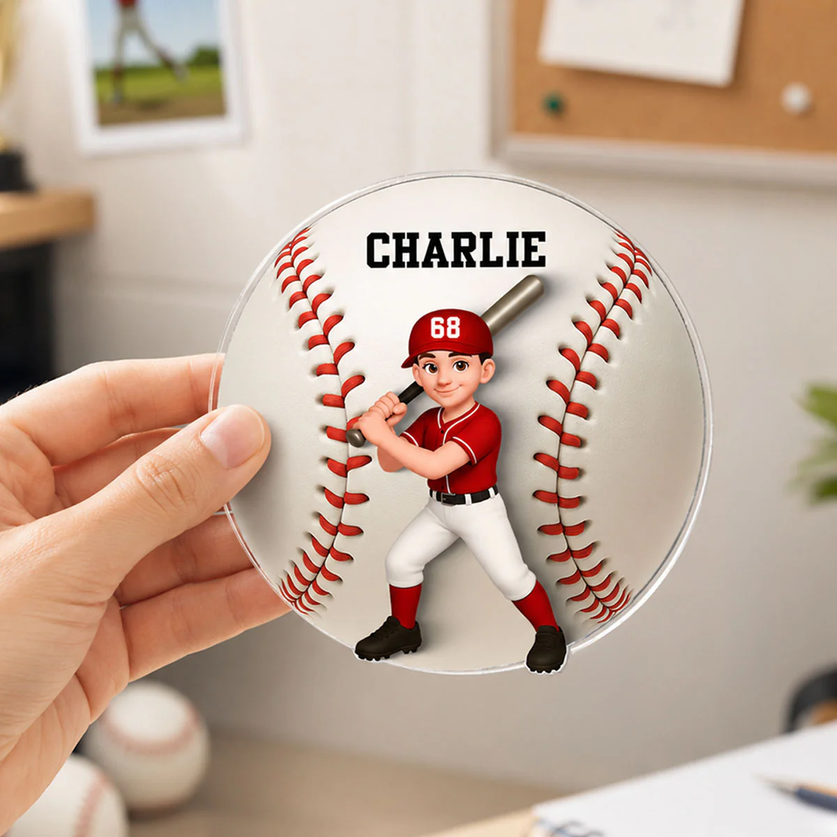 Baseball Boy & Girl - Personalized Acrylic Locker Magnet - Back To School Gift For Daughters, Sons, Grandkids, Teenagers, Teen Girl, Teen Boy - Image 8