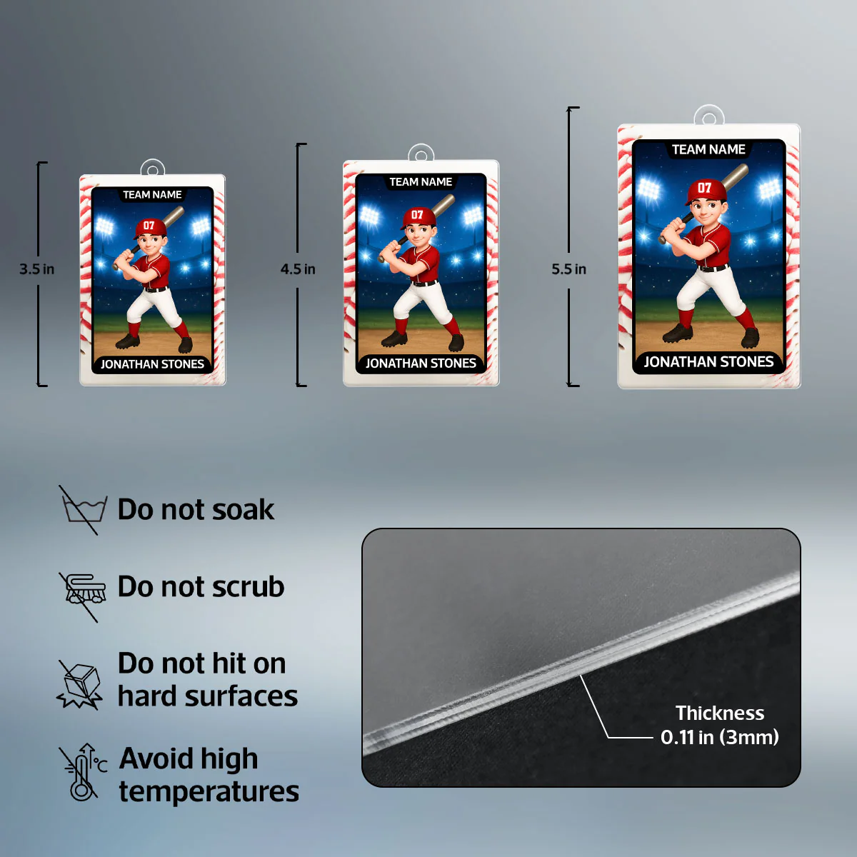 Baseball Card - Personalized Acrylic Ornament - Christmas Gift for Sons, Grandson, Daughter, Granddaughter - Image 10