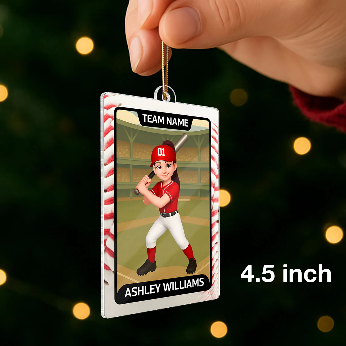 Baseball Card - Personalized Acrylic Ornament - Christmas Gift for Sons, Grandson, Daughter, Granddaughter - Image 2