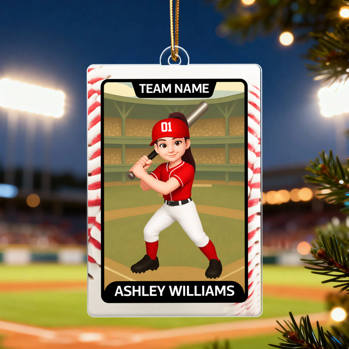 Baseball Card - Personalized Acrylic Ornament - Christmas Gift for Sons, Grandson, Daughter, Granddaughter - Image 3
