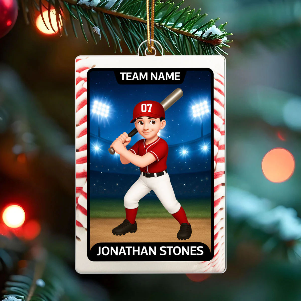 Baseball Card - Personalized Acrylic Ornament - Christmas Gift for Sons, Grandson, Daughter, Granddaughter - Image 4
