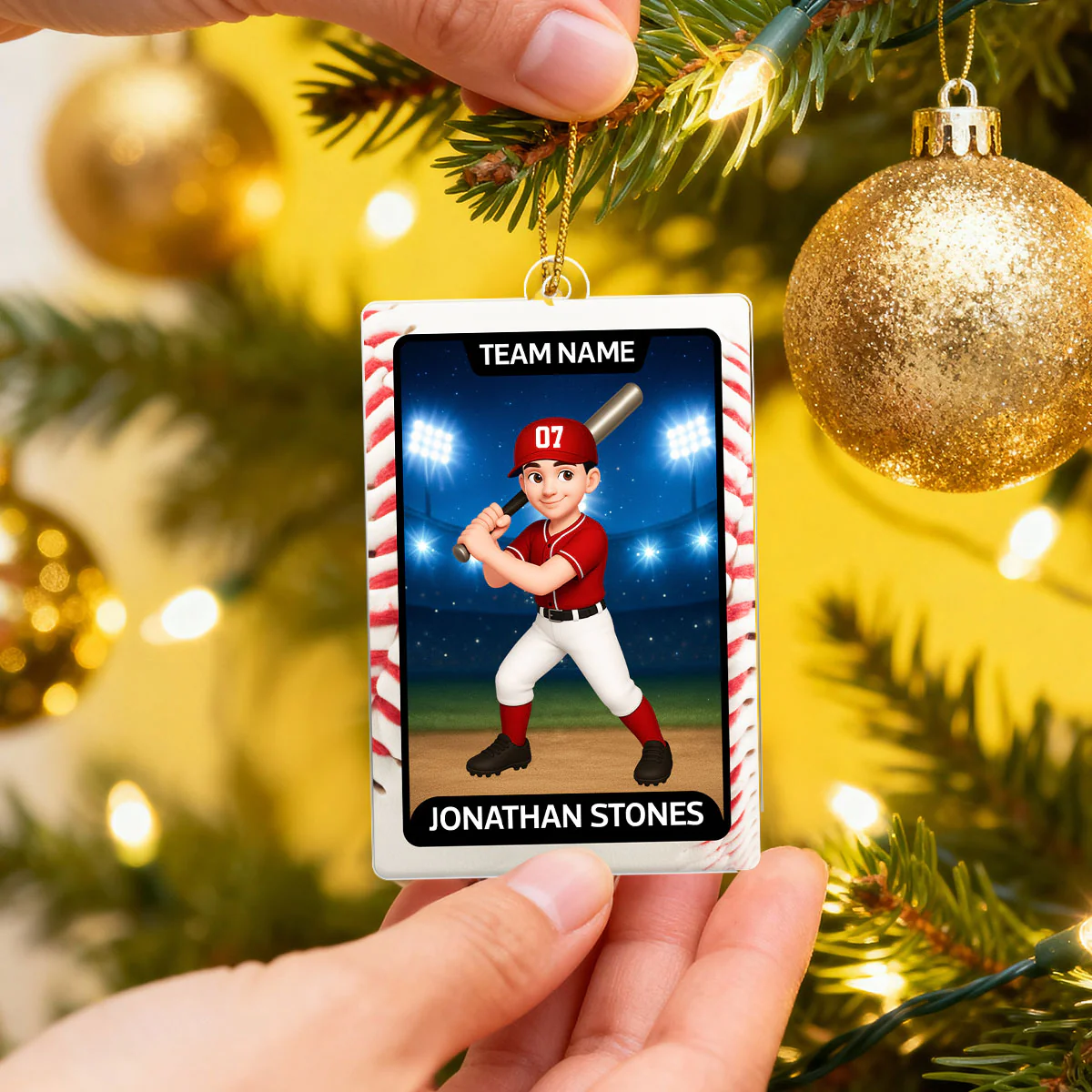 Baseball Card - Personalized Acrylic Ornament - Christmas Gift for Sons, Grandson, Daughter, Granddaughter - Image 6