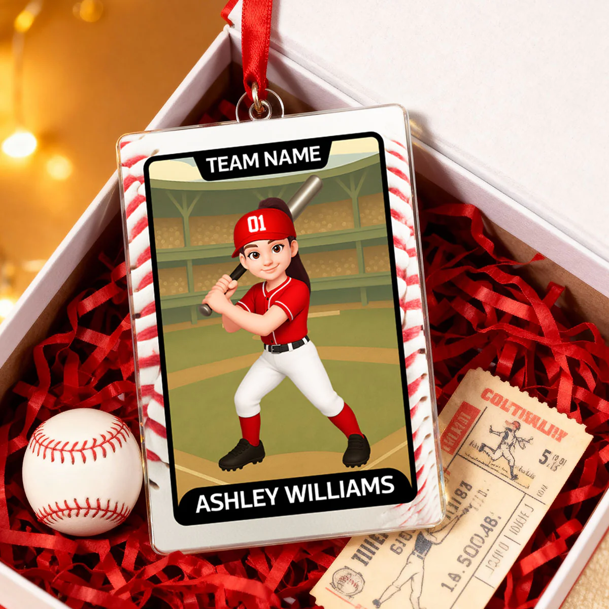 Baseball Card - Personalized Acrylic Ornament - Christmas Gift for Sons, Grandson, Daughter, Granddaughter - Image 7